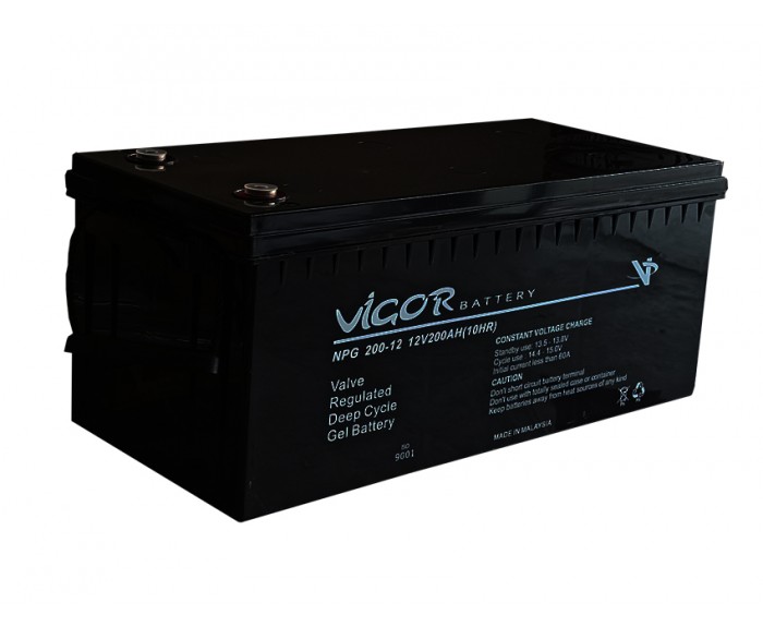 Vigor 12v 200Ah Jel Solar Akü