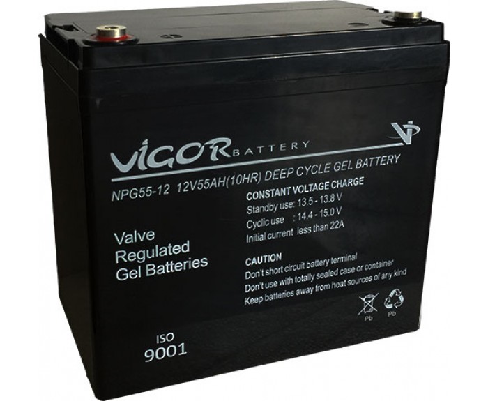 Vigor 12v 55Ah Jel Solar Akü
