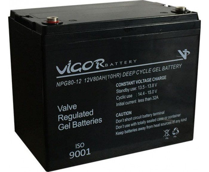 Vigor 12v 80Ah Jel Solar Akü