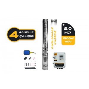 Mexxsun 2Hp / 1500W / 110V DC Pompa (SS Impeller) (4RDSS4.8-203-110-1500)