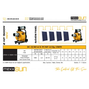 Mexxsun DC Yüzey Pompa 2Hp 1500W (SFP29-13-1500W/110V) Mexxsun DC Yüzey Pompa 2Hp 1500W (SFP29-13-1500W/110V)