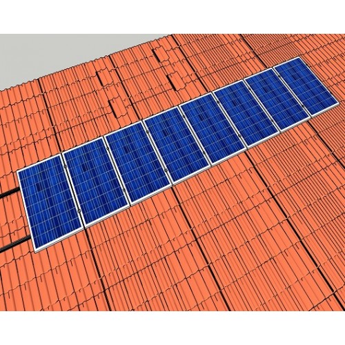 Kiremit Çatı 1X8 2 Kw Montaj Sistemi Kiremit Çatı 1X8 2 Kw Montaj Sistemi