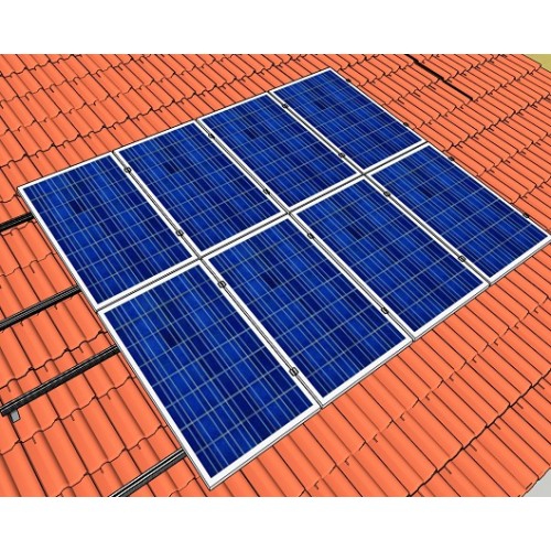 Kiremit Çatı 2X4 2 Kw Montaj Sistemi Kiremit Çatı 2X4 2 Kw Montaj Sistemi